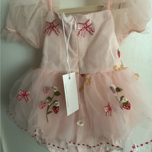 Arabella and Rose Strawberry Fields Romper - Picture 2 of 3